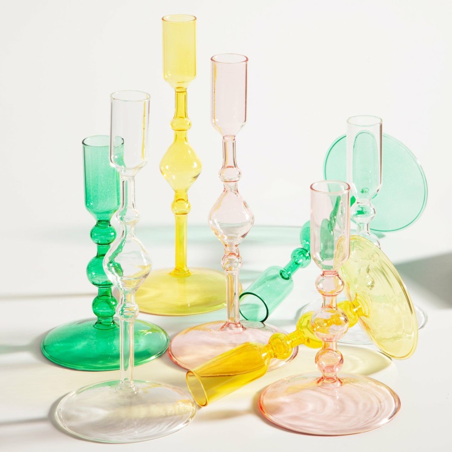 HOME & LIFESTYLE Poketo | Glass Candlestick Holder In Tall