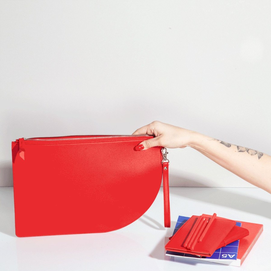 HOME & LIFESTYLE Poketo | Curve Clutch In Red