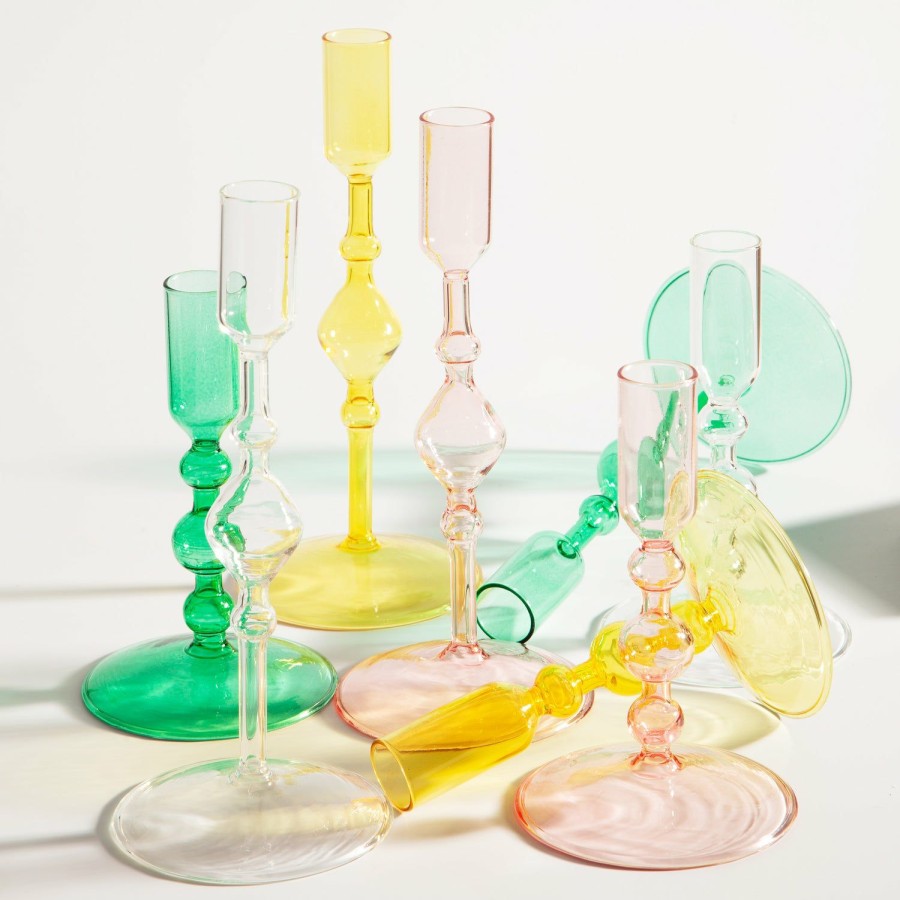 HOME & LIFESTYLE Poketo | Glass Candlestick Holder In Tall